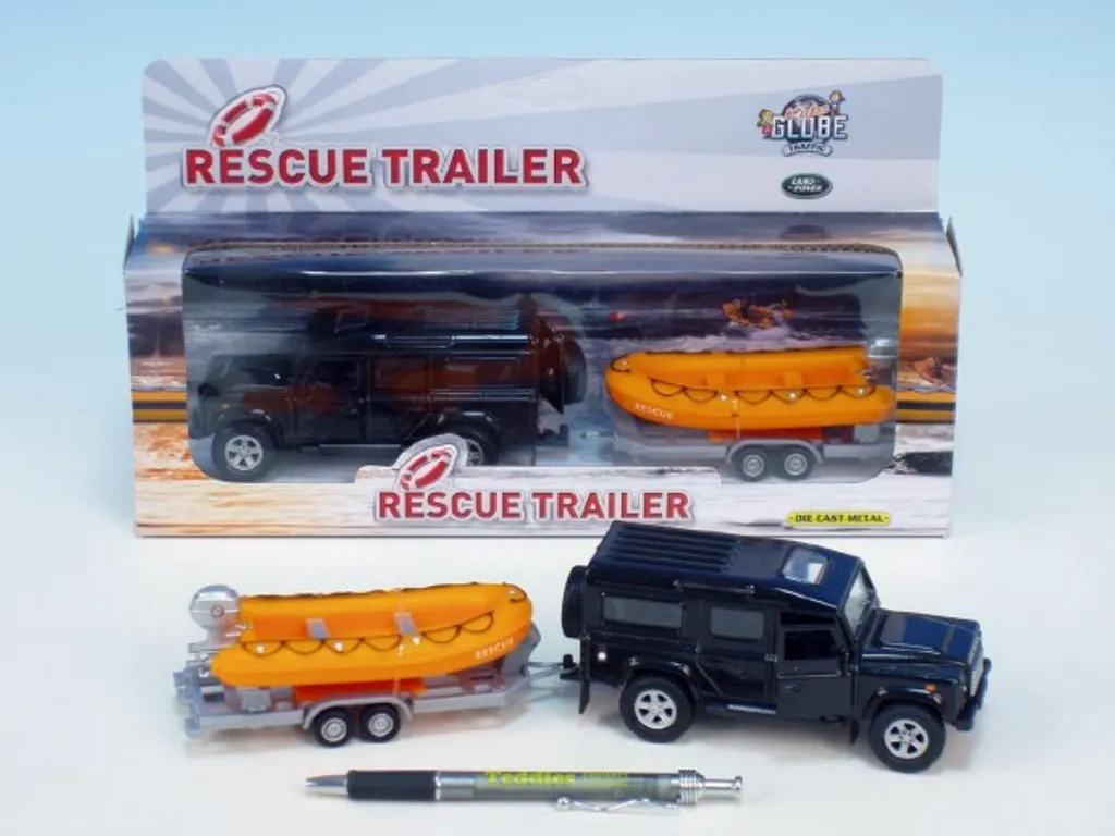 Véhicule tout-terrain Landrover Jeep et bateau de sauvetage miniature 1:32