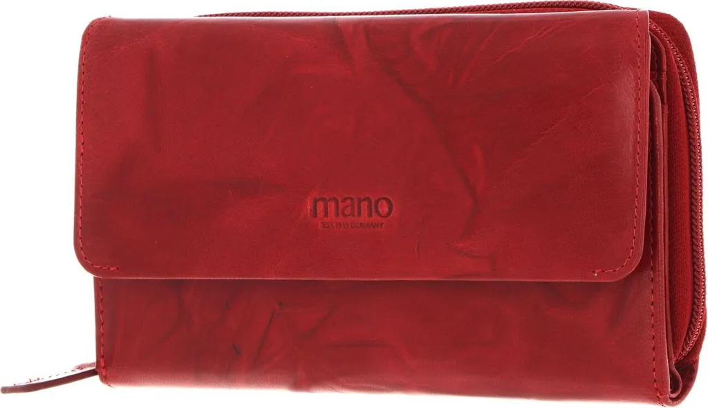 Portafoglio Donna Aurona in Pelle Rossa con Zip e Protezione RFID