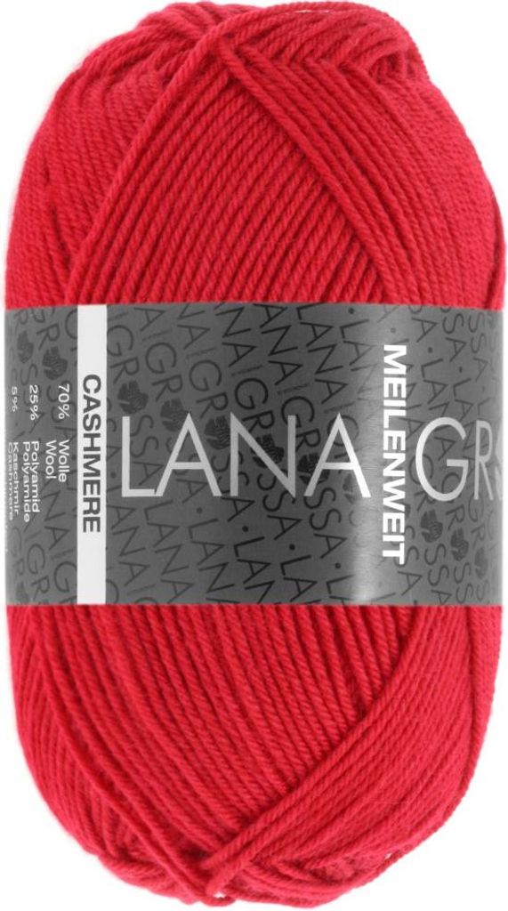 Lana Grossa - Meilenweit 4-fach 50g Cashmere 0006 rot Produktbild 