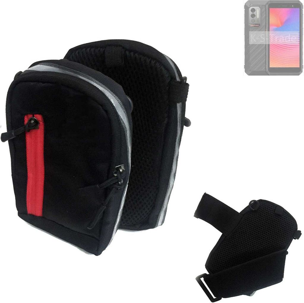 K-S-Trade Outdoor Gürteltasche Holster Umhängetasche kompatibel mit Ulefone Power Armor X11 schwarz Handy Tasche Case travelbag Schutz Hülle Handy