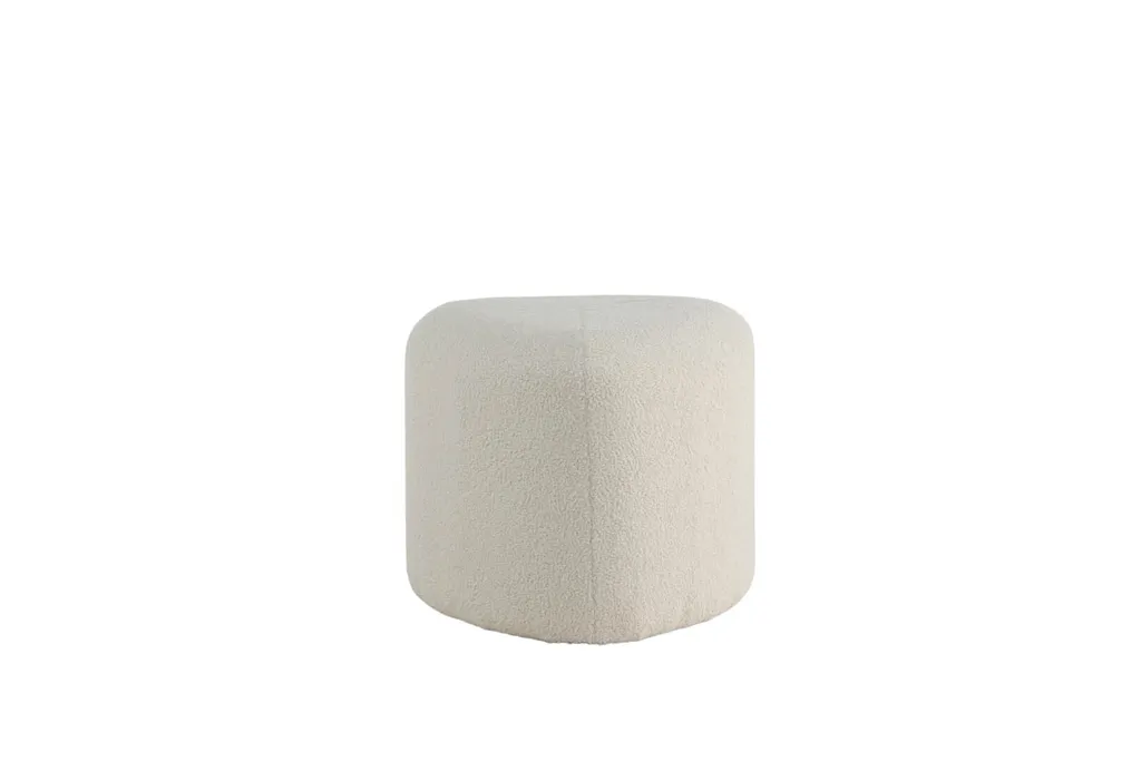 Pouf Rotondo Teddy Bianco Peg 46cm - Seduta Extra e Relax - 2