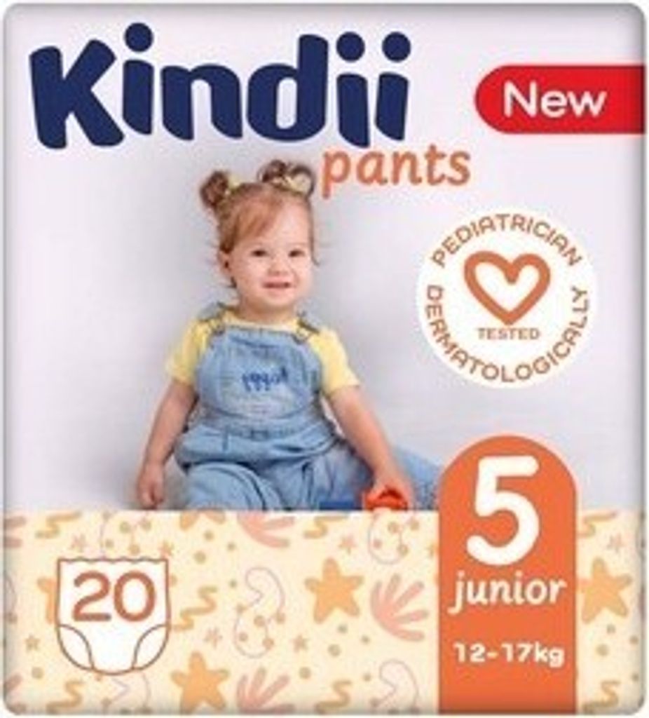 Kindii Junior Windeln Größe 5 (12-17 kg) 20 Stück. Produktbild 