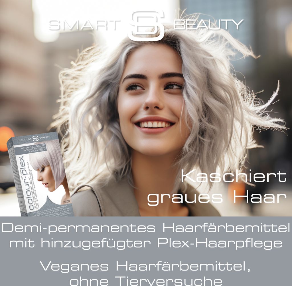Smart Beauty Metallic Silber demi-permanente Haarfarbe mit Produktbild 2