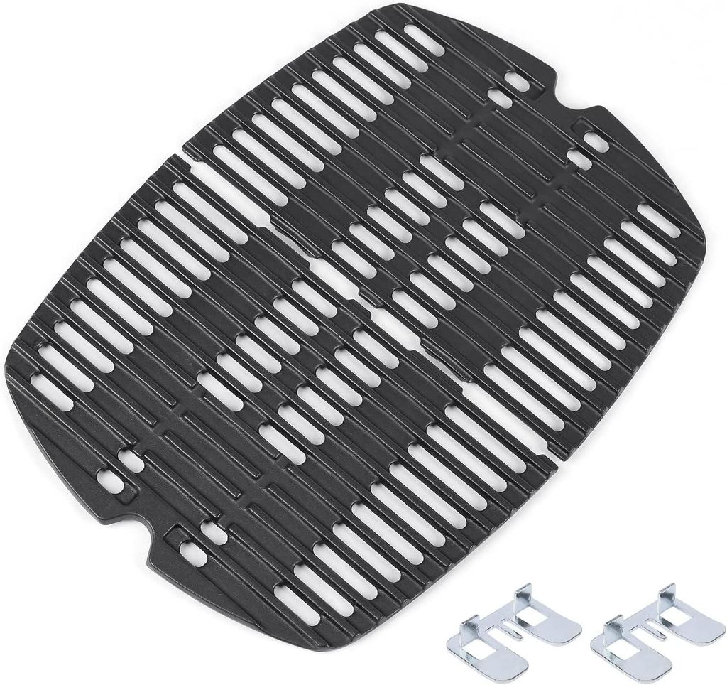 7644 32,3 x 21,6 cm Gusseisen-Ersatzrost für Weber Q100, Q120, Q1000, Q1200, Q1400 Gasgrills, Gusseisen-Grillrost-Zubehör (2 Stück)