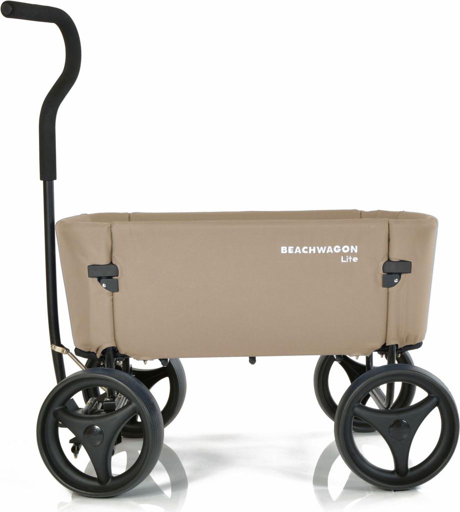 Beach Wagon Bollerwagen LITE, Faltbarer Handwagen bis 80 kg belastbar, Gartenwagen, Strandwagen - Sandbraun