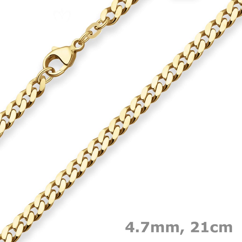4,7mm Armband Panzerkette Goldarmband Armschmuck aus 333 Gold Gelbgold 21cm