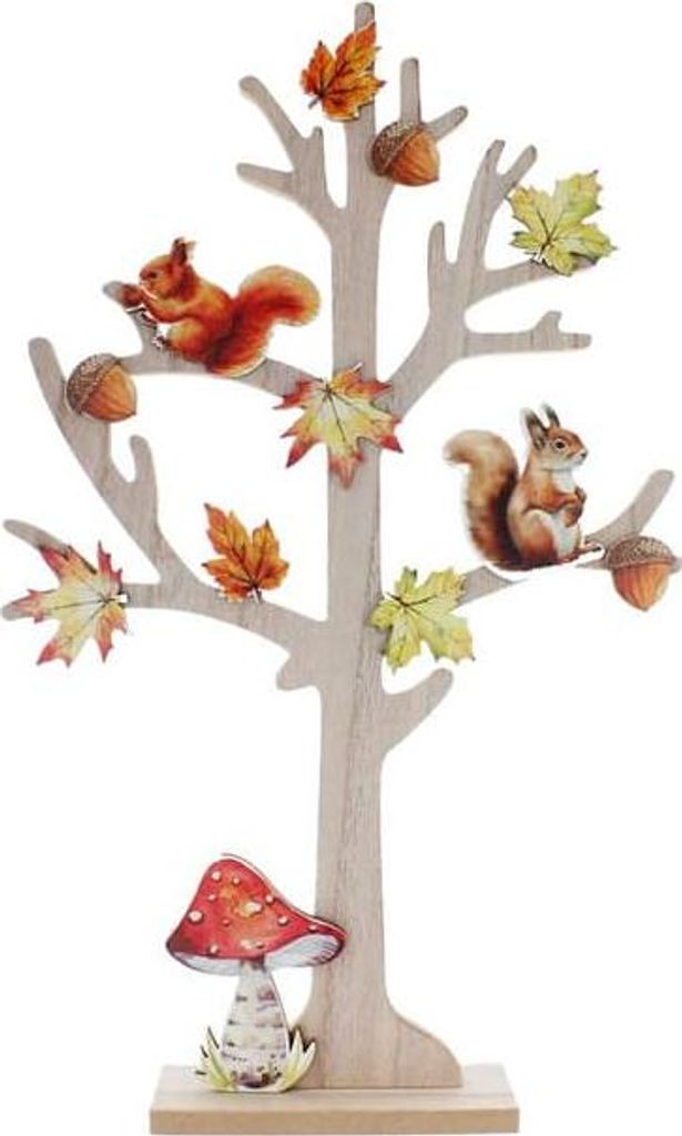 Herbstbaum - braun/grün/rot - ca. 25 x 5 x 41 cm