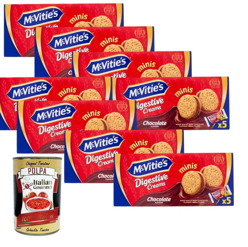 Italian Gourmet McVitie's Minis Digestive Creams Schokolade, Weizenkekse mit Schokoladencremefüllung, 8x185g+ Italian Gourmet Polpa 400 g