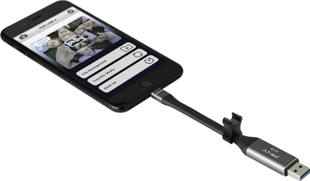 Clé USB 3.0 Duo Interface pour iPhone 64 Go PNY Noir - Transfert Rapide - 4