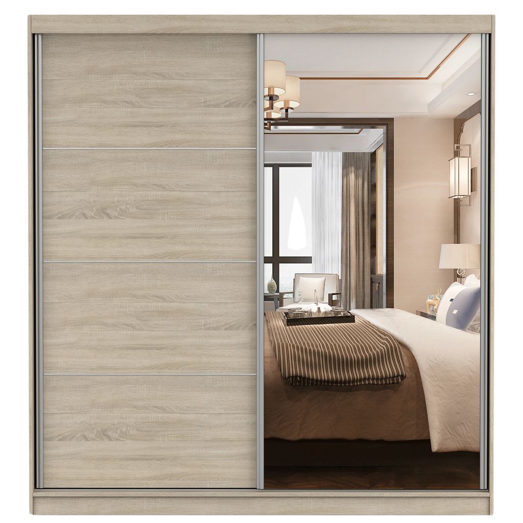 Schwebetürenschrank Kleiderschrank Schrank 203cm Produktbild 