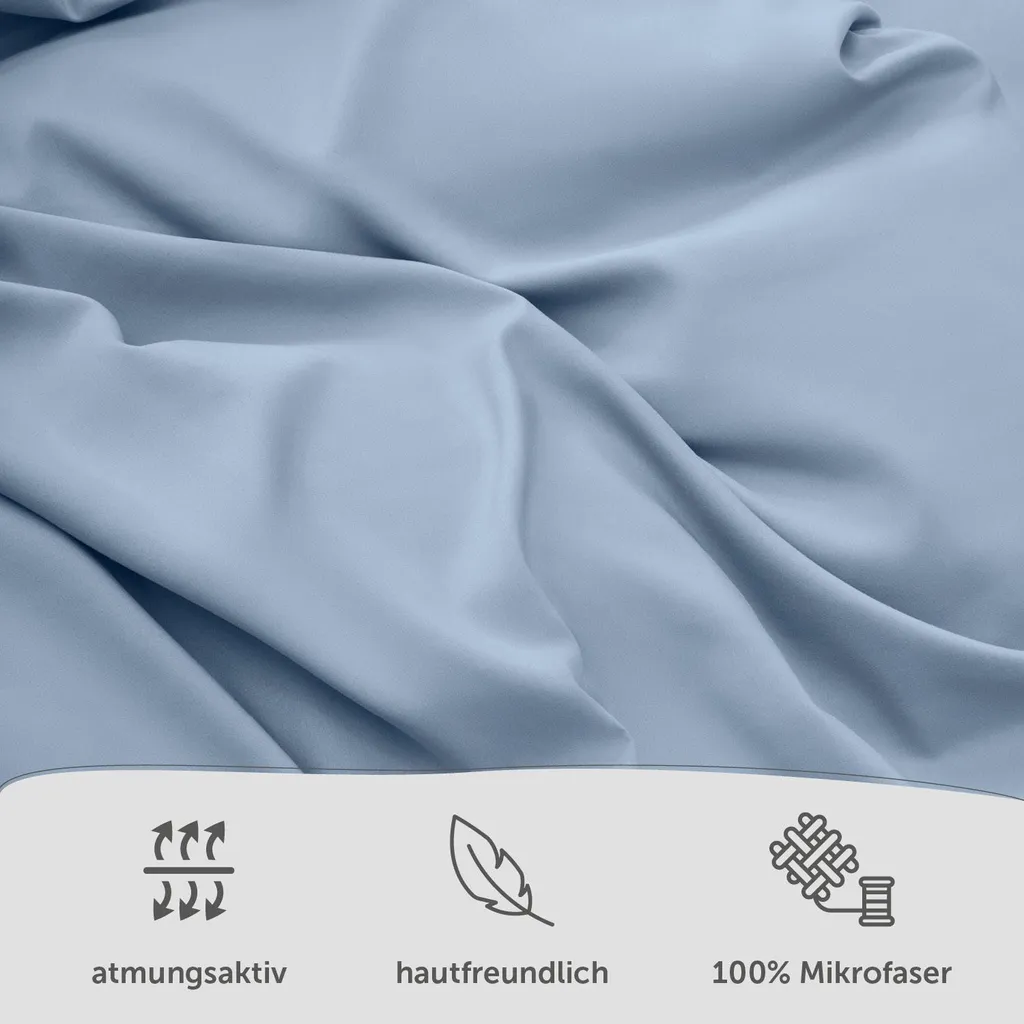 Blumtal Biancheria da Letto Blu Chiaro: Morbida Microfibra 240x220cm - 2