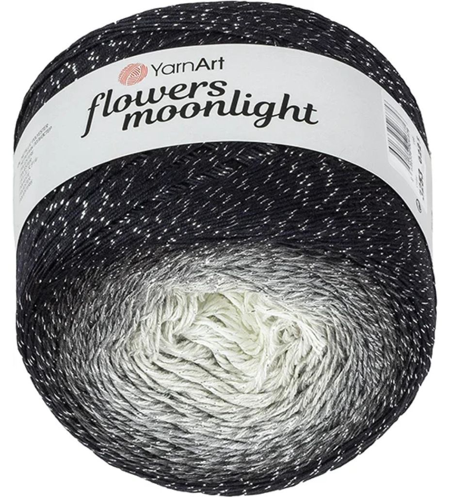 Garn „Flowers Moonlight“ – 260 g, 1000 m – Schwarz, Grau Produktbild 
