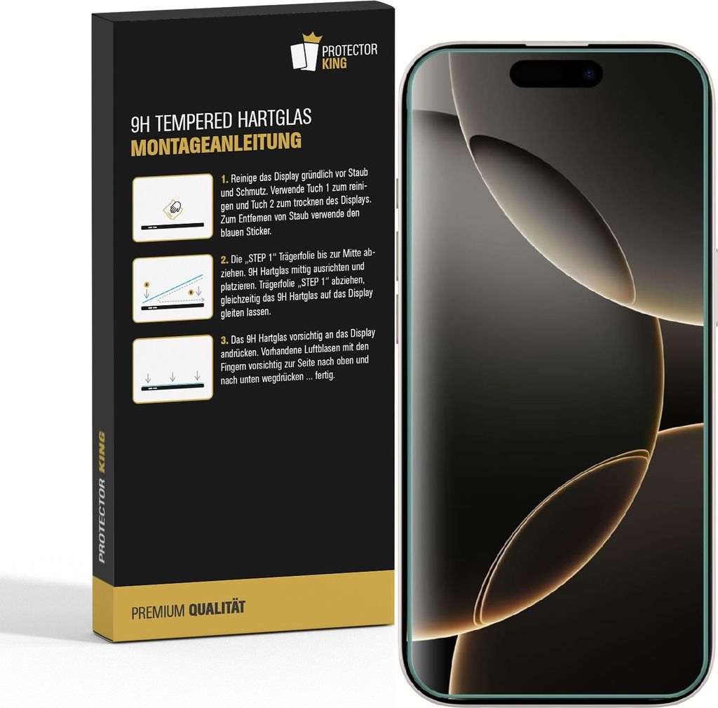 2x 9H Panzerglas für iPhone 16 Pro matt Anti-Reflex entspiegelt echtes Tempered Glass Panzerfolie Displayschutz Schutzglas Schutzfolie Screen-Prot...