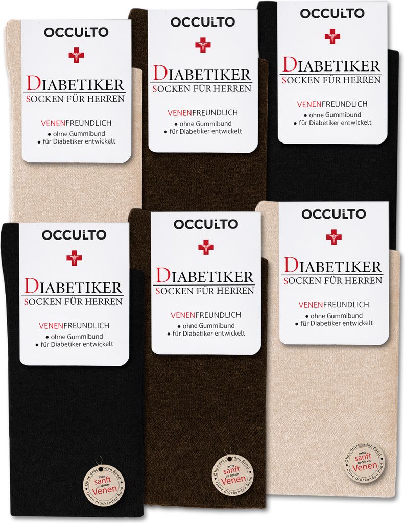 Occulto Diabetikersocken Herren ohne Naht ohne Gummibund Produktbild 