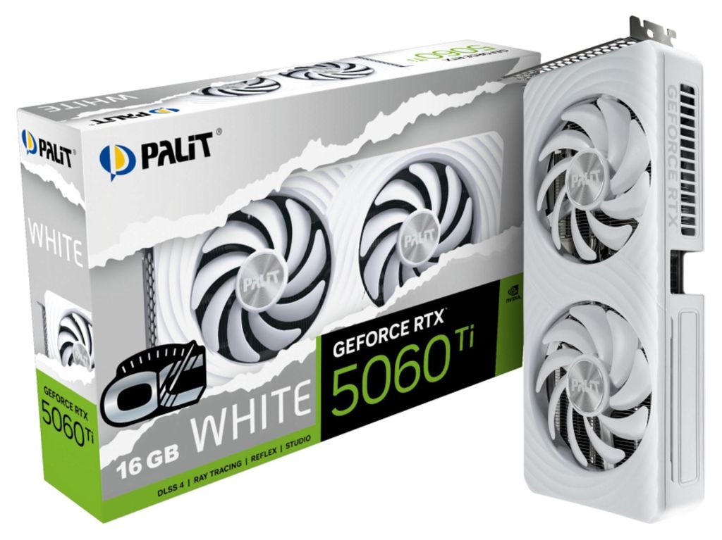 Palit RTX5060 TI White OC         16GB GDDR7 HDMI 3xDP Zdjęcie produktu 