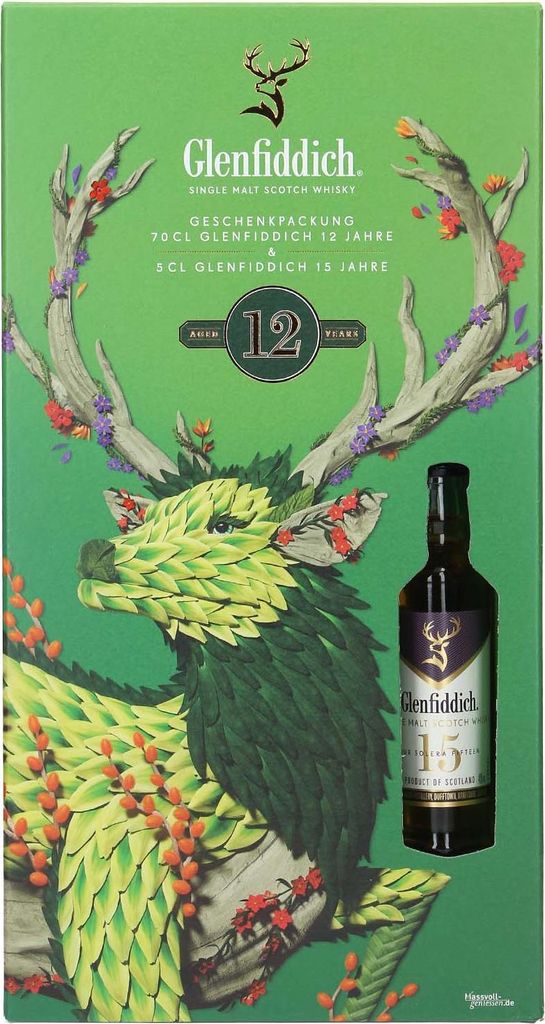Glenfiddich 12 Jahre - Geschenkset mit Miniatur 15 Jahre - Produktbild 