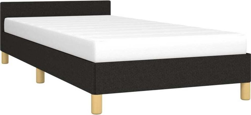 vidaXL Struttura letto con testiera senza materasso nero Immagine del prodotto 
