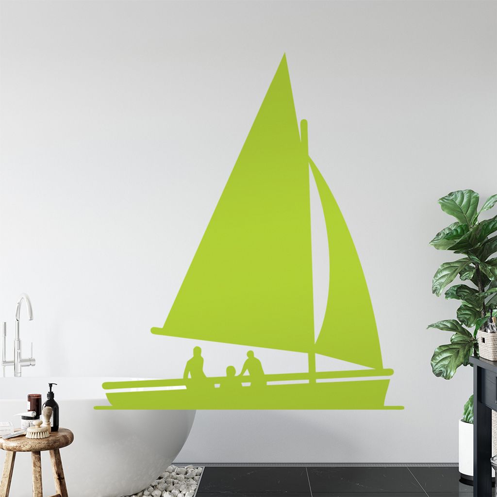 Segeln Boot Figur fahren Wandtattoo Wandaufkleber Wall Sticker - Dekoration, Küche, Wohnzimmer, Schlafzimmer, Badezimmer