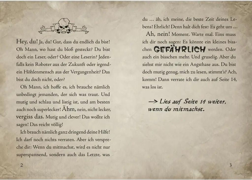Two pages of a book with text and illustrations.