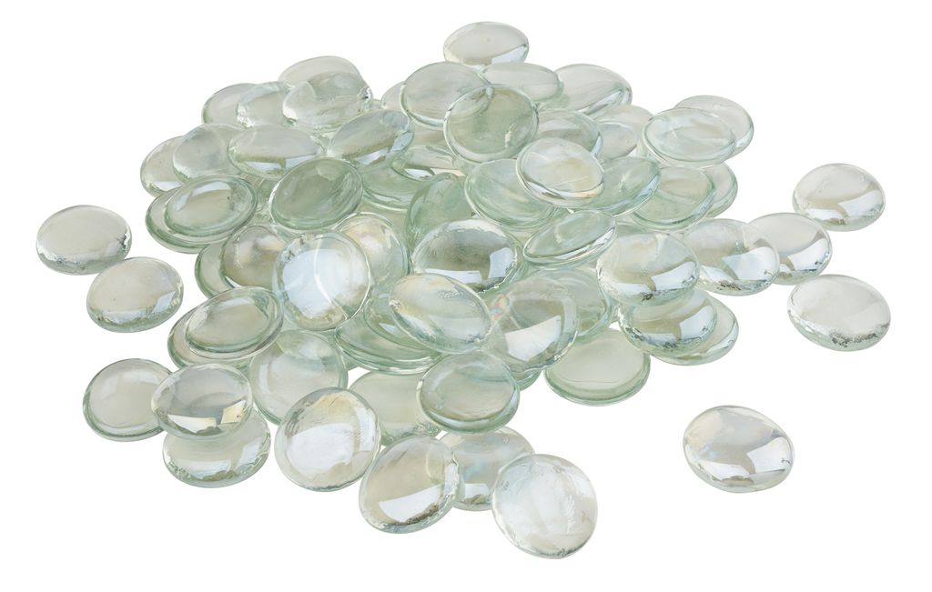 VBS XXL Glas-Muggelsteine "Klar", 1 kg Ø 2,8 cm Produktbild 