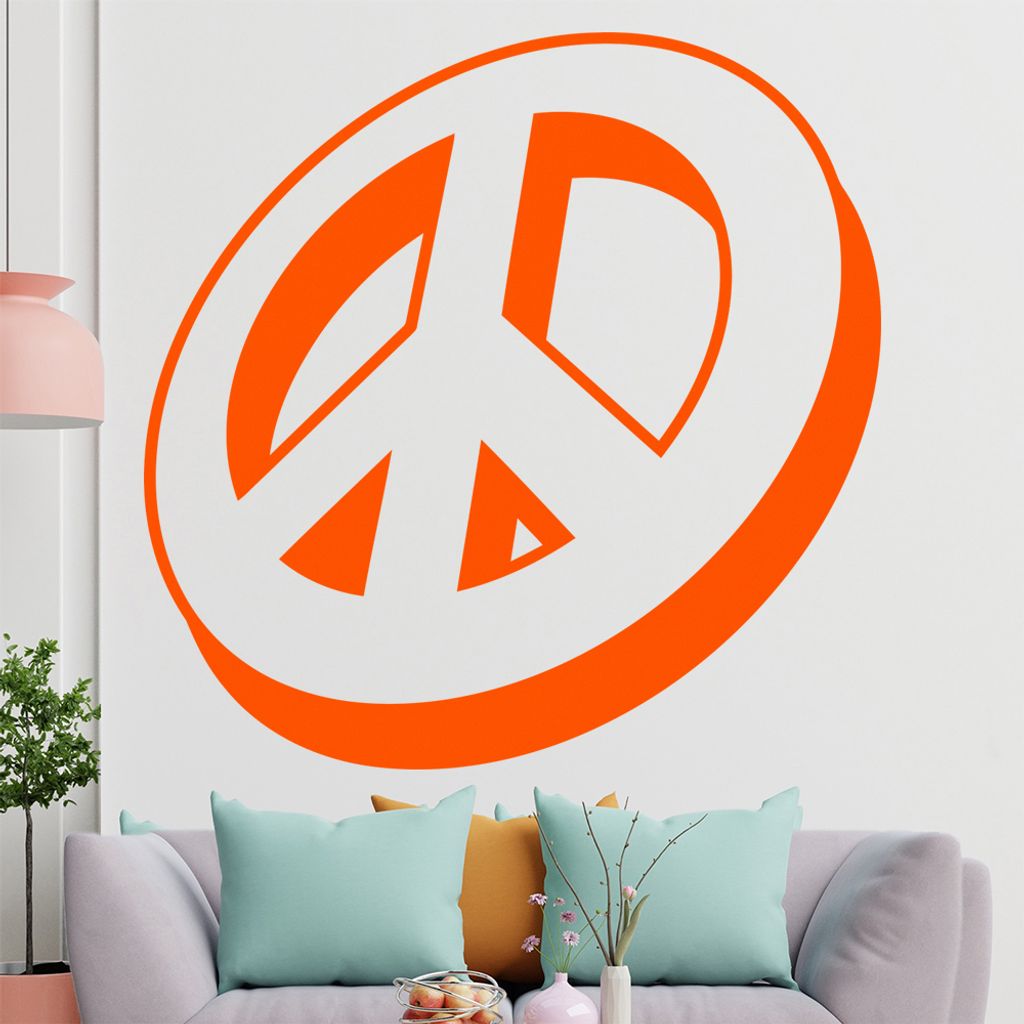 hauptsachebeklebt KIWISTAR Peace Zeichen - Frieden Button Wandtattoo in 6 Größen - Wandaufkleber Wall Sticker - Dekoration, Küche, Wohnzimmer, S...