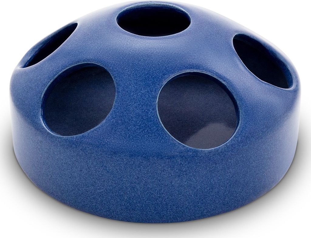 KERAZO 1,5 Liter Keramik Geflügeltränke mit 7 Öffnungen Hühnertränke Ententränke Futterschale Wasserschale Futterstation Wasserstation, 22x10...