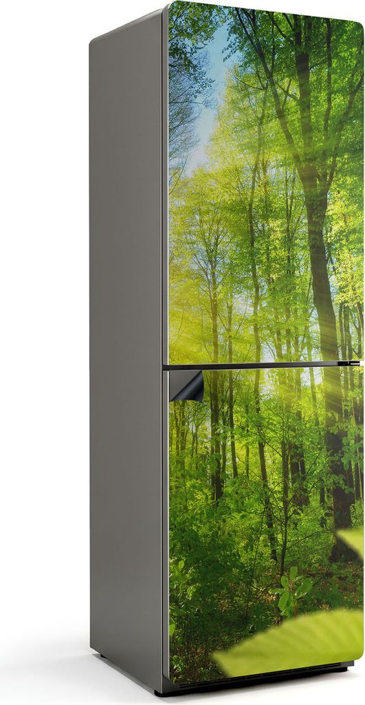 Sonnenstrahlen im Wald – Magnetische Kühlschrank Abdeckung – Dekorfolie magnetisch Küche – Kühlschrank Magnet Deko – selbstklebende Magn...