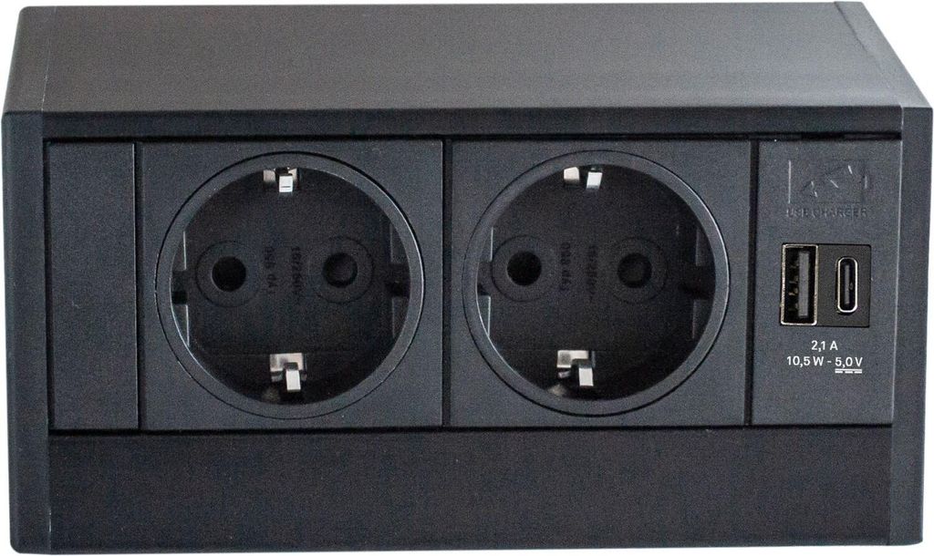 Evoline R-Dock Steckdosenelement 2xSchuko, USB-A + C Produktbild 