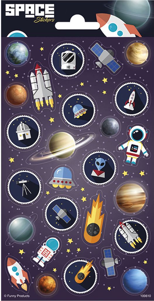 Stickerbladen "Heelal" met 26 stickers Productafbeelding 