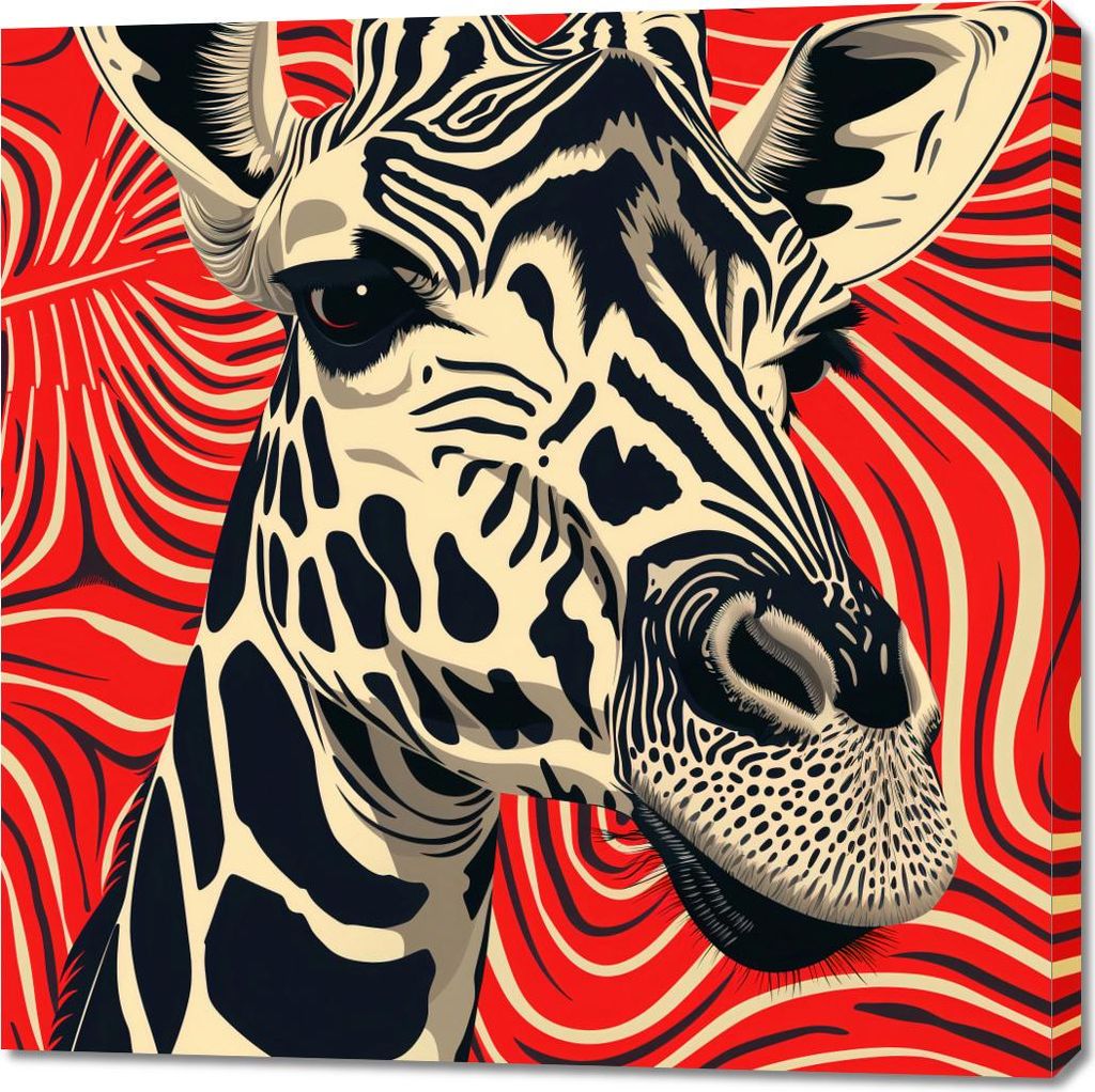 Bild 100x100cm Blick der Giraffe