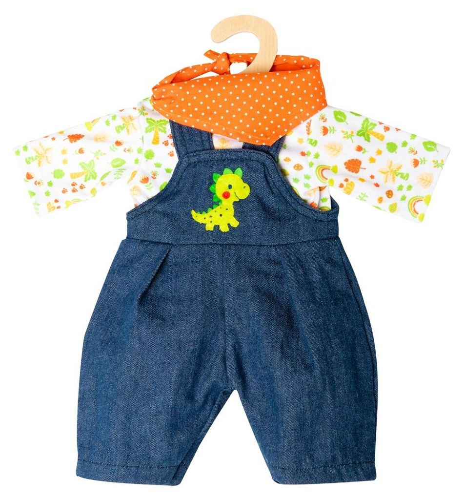 Spodnie ogrodniczki Dino dla lalek, 3-częściowe, rozmiar Zdjęcie produktu 