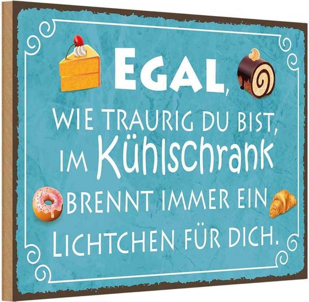 vianmo Holzschild 12x18 cm traurig im Kühlschrank Lichtchen Spruch Zitat