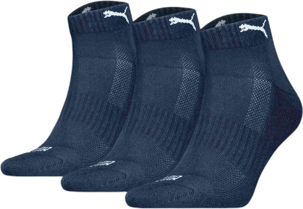 Uni Knöchelsocken mit Frottee-Sohle 3er-Pack – Marineblau – 35-38