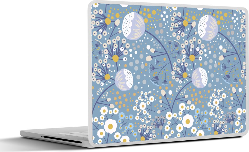 MuchoWow Laptop Aufkleber Sticker Cover Muster - Kamille - Blumen 31x22.5 cm - Laptop-Deko