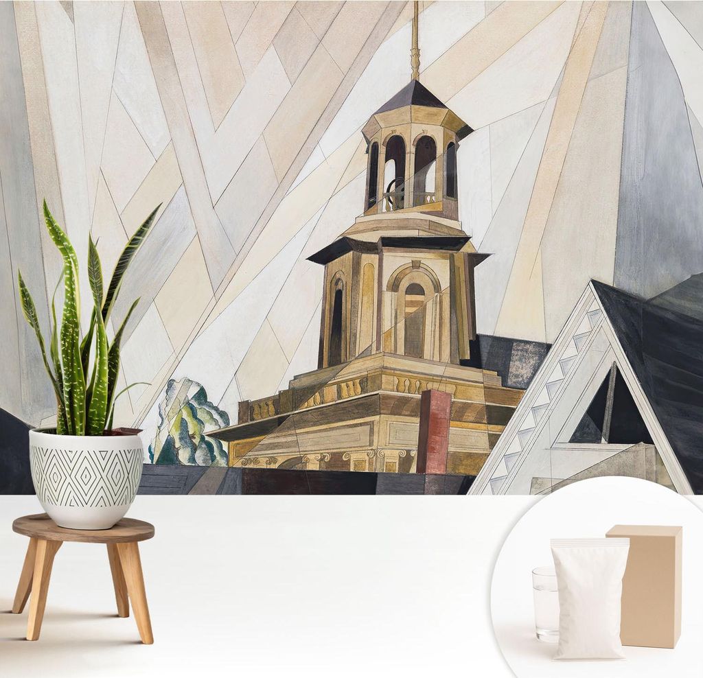 Fototapete - 208x146 cm - Tapete - Wandtapete - Wandbilder - Dekofolie - Tapete Folie - Wand - Dekoration - Wohnzimmer - Architektonischer Turm