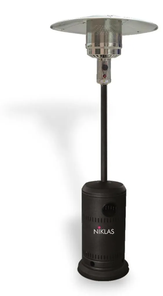 Chauffage d'extérieur gaz Niklas type champignon 13kW noir robuste
