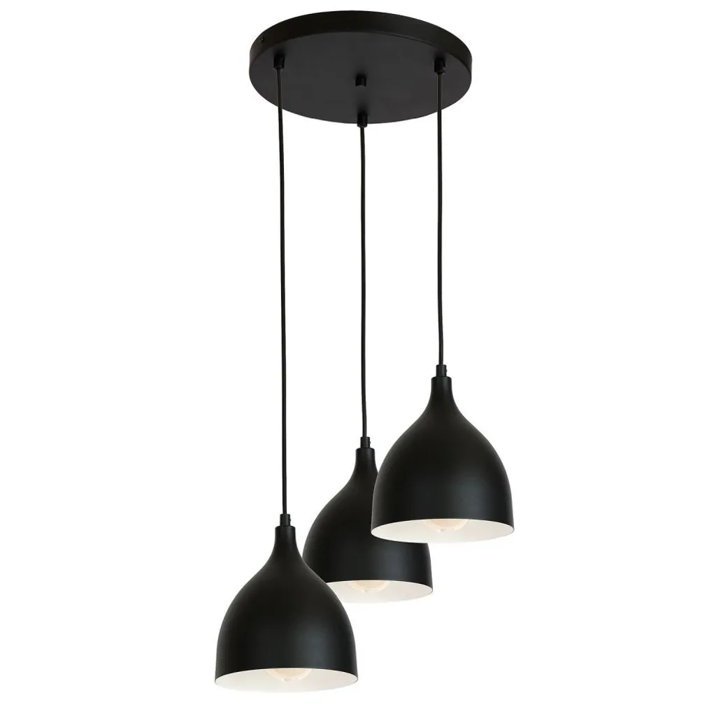 Luminex Lampe Suspendue Nanu en Métal Noir - Luminaire Design Industriel
