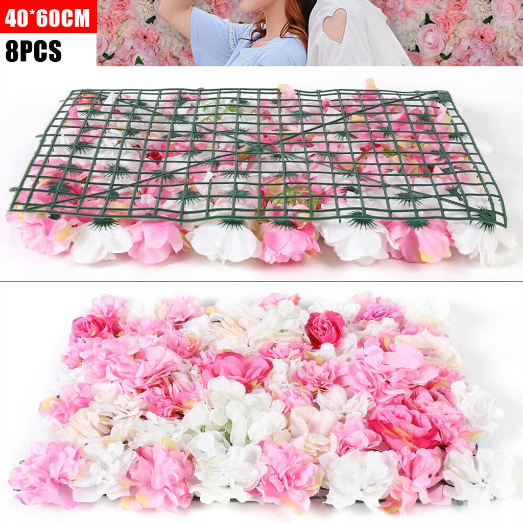 Décor de mariage mur de fleurs artificielles pour photobooth romantique