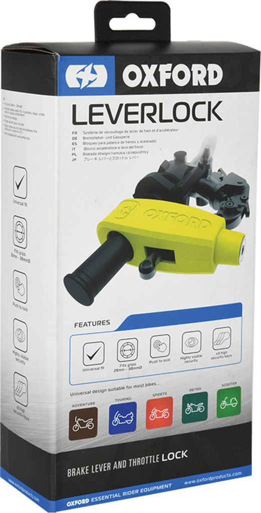 Oxford Clamp-On Brake Lever Clamp Yellow Schloss Produktbild 