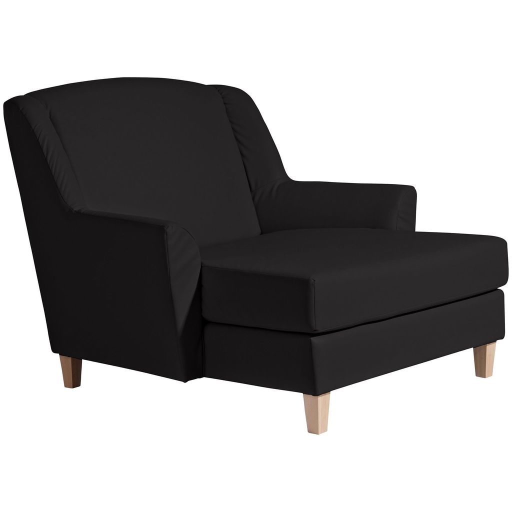 XXL Sessel Karil Bezug Kunstleder Buche natur / schwarz 21904