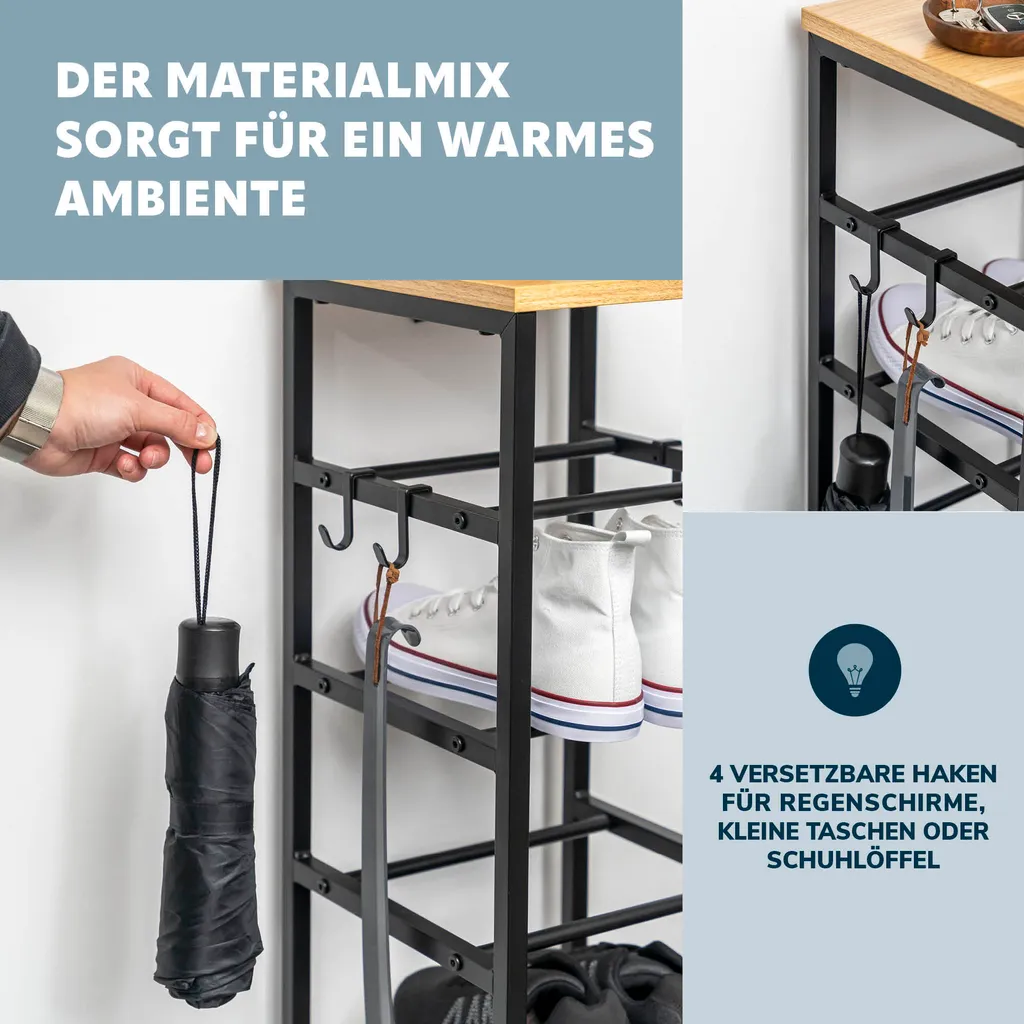 Solution rangement chaussures stable pour sol irrégulier métal et bois - 5
