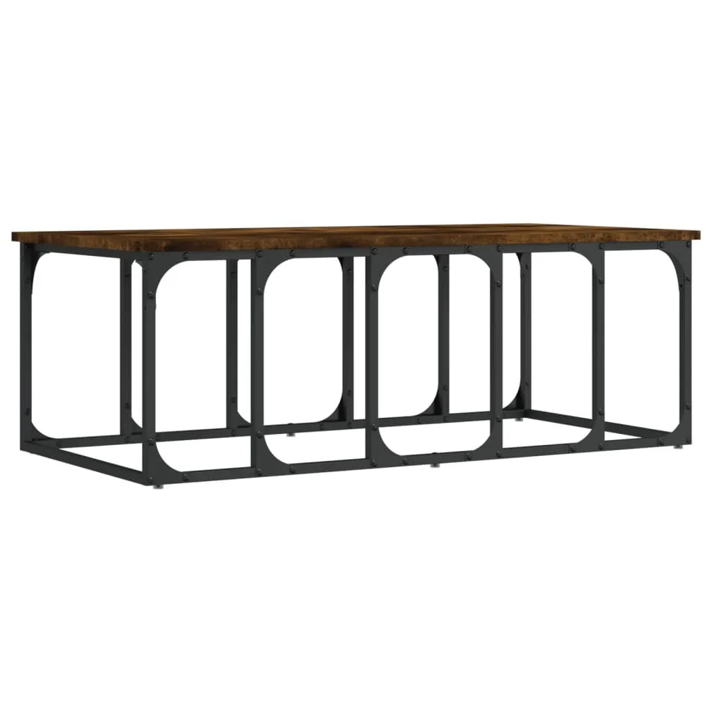 SYFAX Tavolino Rovere Fumo 100x50 - Mobile Soggiorno Elegante e Robusto