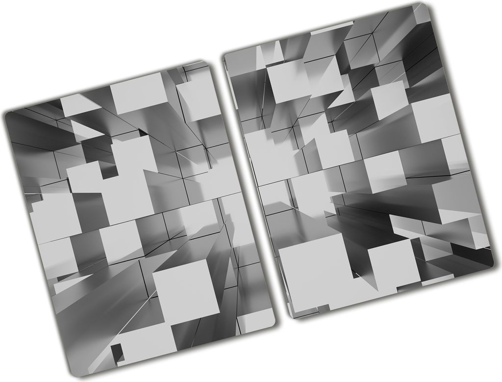 Tulup Glas Herdabdeckplatte - 2x40x52 cm - Glaskeramikkochfeld-Abdeckung Spritzschutz Glasabdeckplatte Kochplattenabdeckung und Schneidebrett - Zwe...