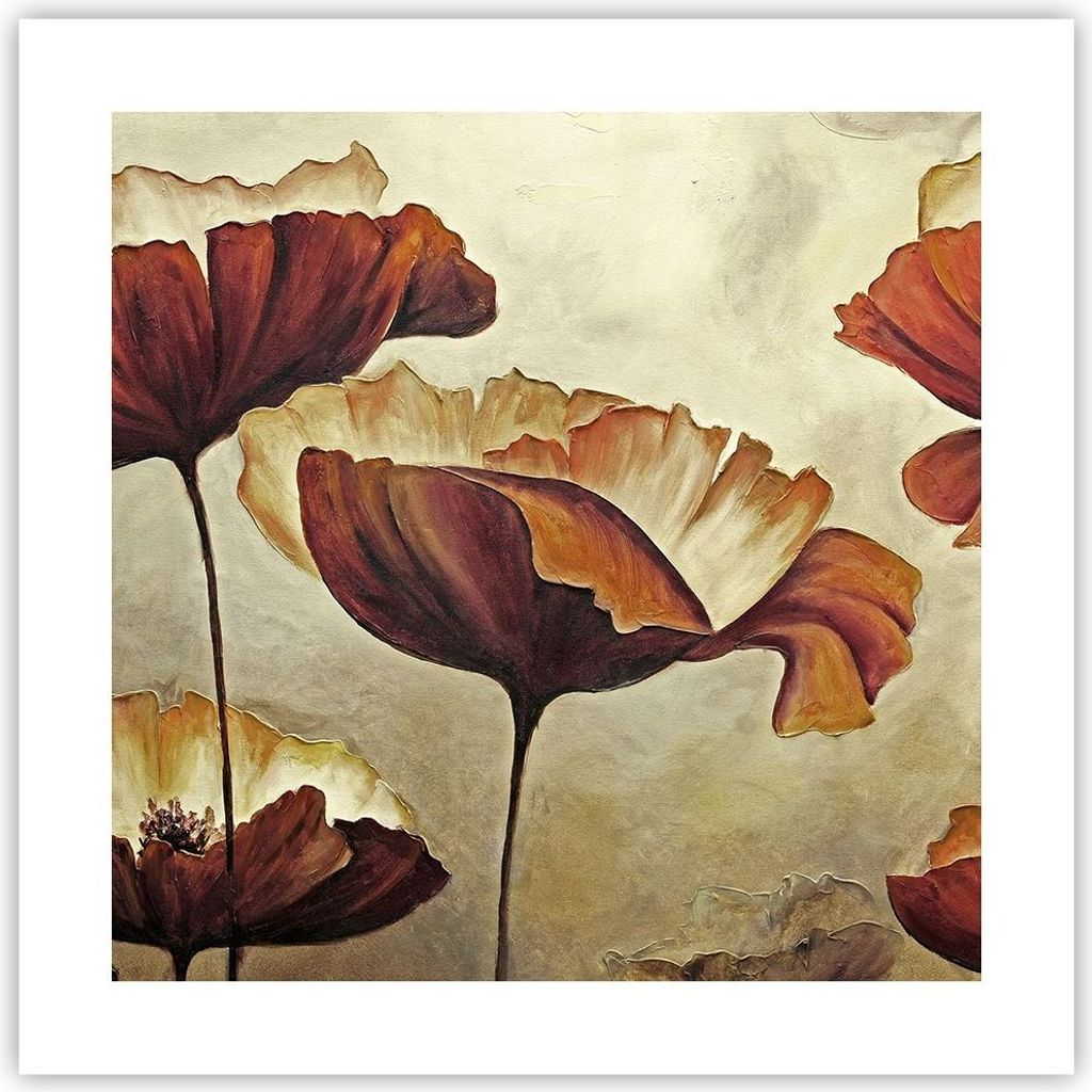 Poster - Poster ohne Rahmen - Mohn Blume Wiese - 40x40 cm - Produktbild 