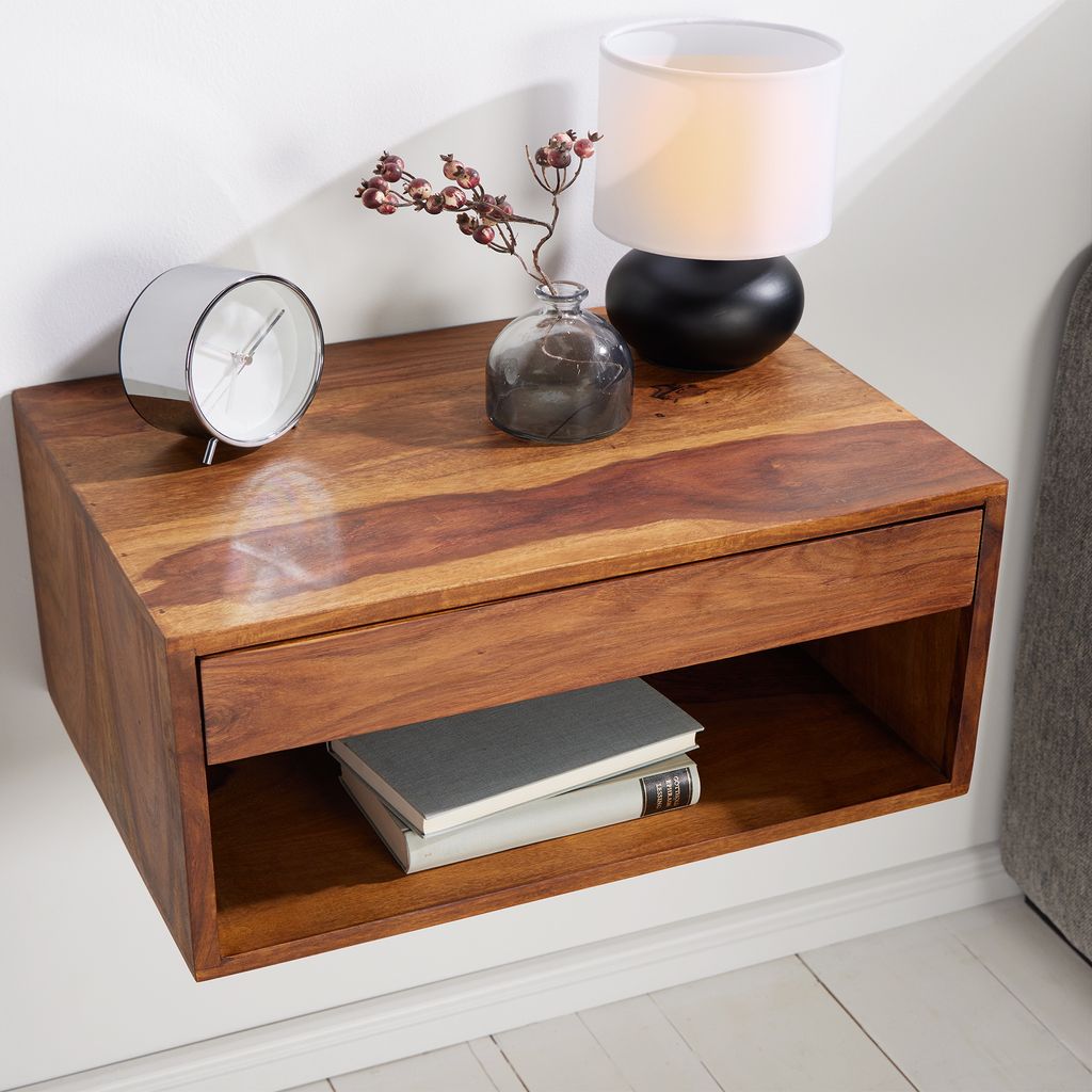 riess-ambiente Hängender Nachttisch PURE 50cm braun Produktbild 