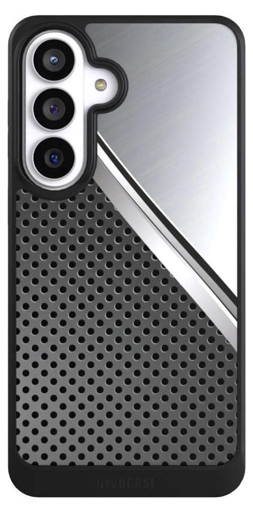 NIVOCASE Hülle für Samsung Galaxy S26+ Handyhülle NIVOcore Case Schwarz Carbon Metall Stahl
