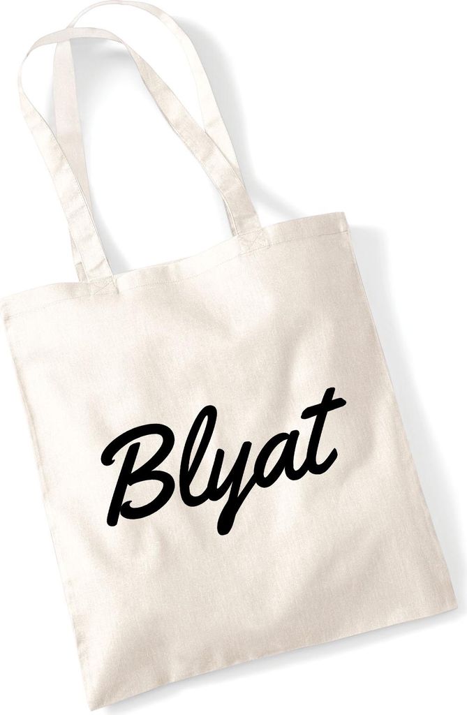 Huuraa Jutebeutel Blyat russisch Schriftzug 10 Liter Natural Baumwolle Tasche Geschenkidee