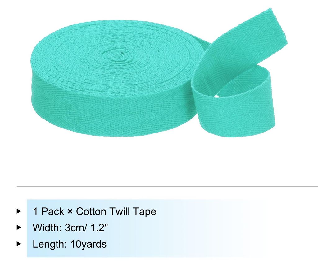 Baumwollband Baumwolle Gurtband 30mm x 9m, Schr?gband Baumwoll Nahtband K?perband Saumband Einfassband Stoffband Webband zum N?hen fš¹r DIY Baste...