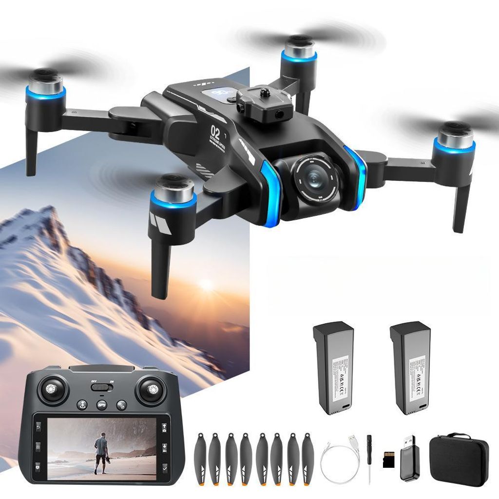 AIORBER 4K Drohne, mit GPS & optischer Flusspositionierung, Gestensteuerung, EIS, Brushless Motor, Obstacle Avoidance, 23,3 x 26,8 x 6,5 cm, Schwarz