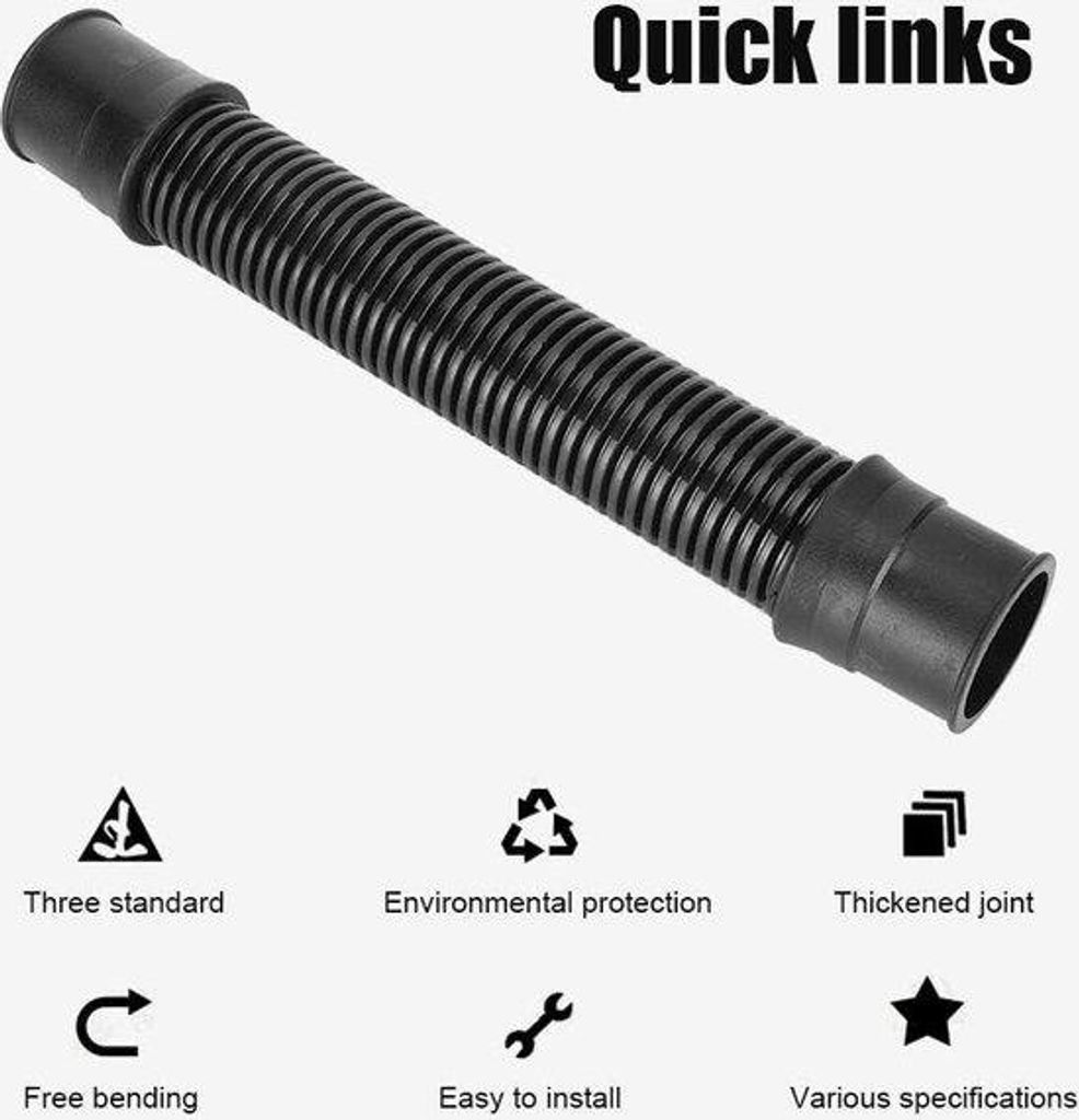 Flexibler Aquariumsprossen für Aquarien - Flexibler Pfeifen für Aquarium - 40mm ID - 0,3 Meter - schwarz - Flexibles Filterpumpenrohr